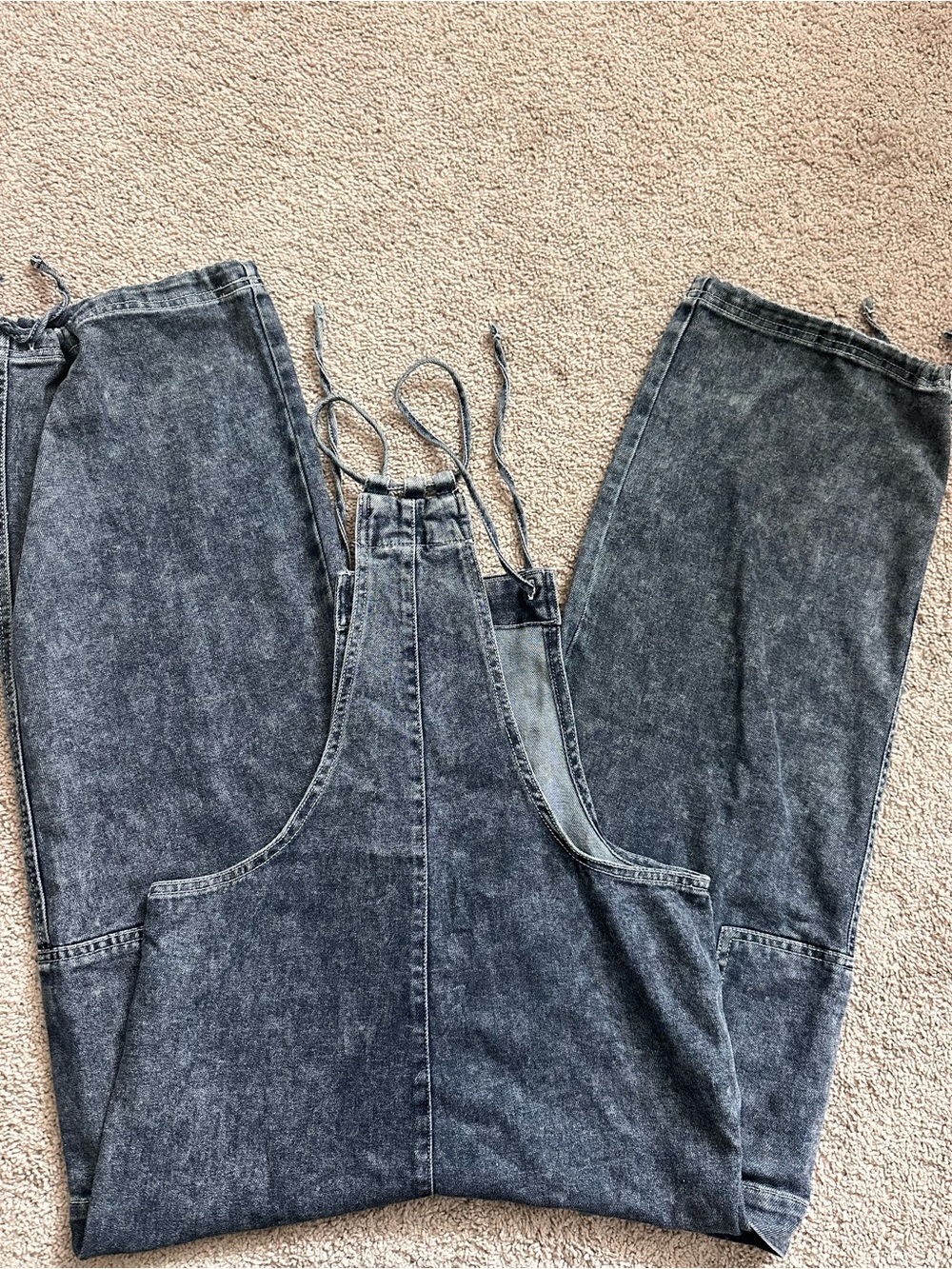 Washed Denim Overalls